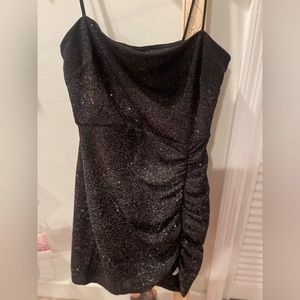 black bodycon mini dress